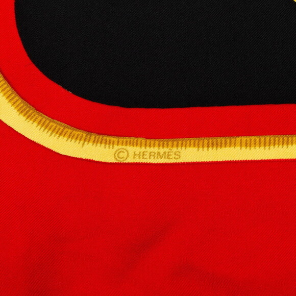 HERMES Authentic Red Silk Scarf - Picture 5 of 10